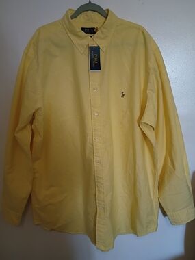 Polo by Ralph Lauren Men's Yellow Button-Down Oxford Shirt Sz 2XLT NWT